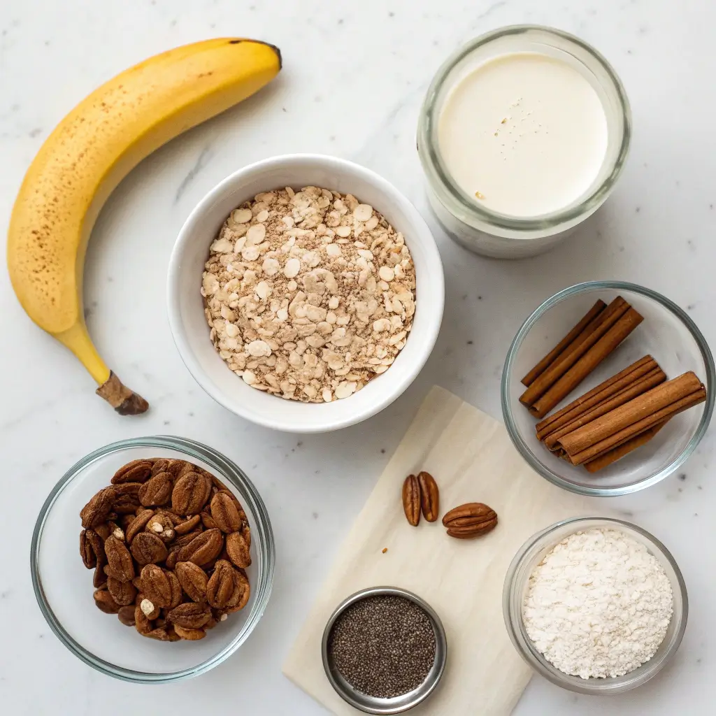 Ingredients for banana bread overnight oats