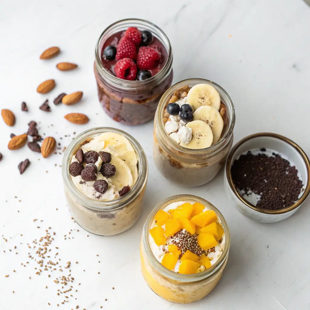 3 layer overnight oats jar flavor variations