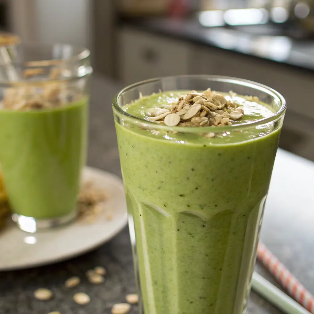 Green banana smoothie for prebiotics and probiotics