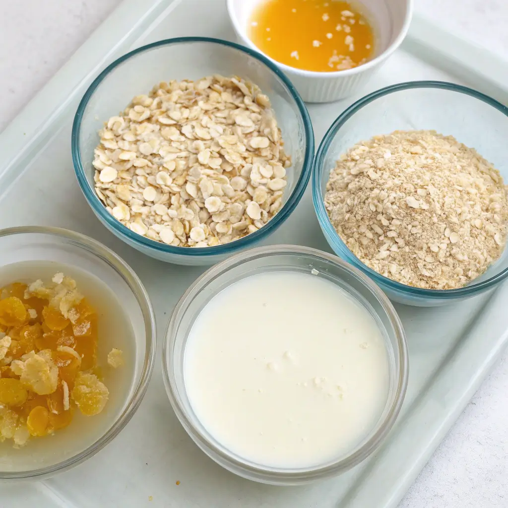Ingredients to make gelatin protein overnight oats
