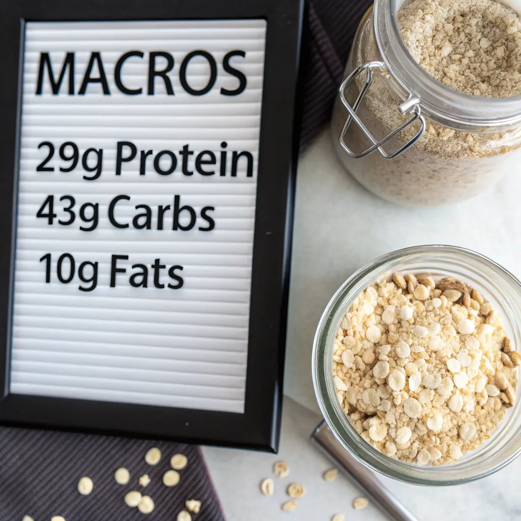 Macro breakdown of creatine overnight oats nutrition