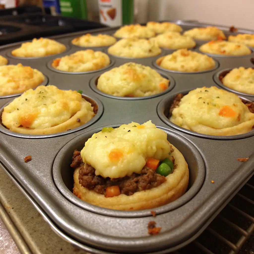 Mini shepherd’s pie with Velveeta cheese topping