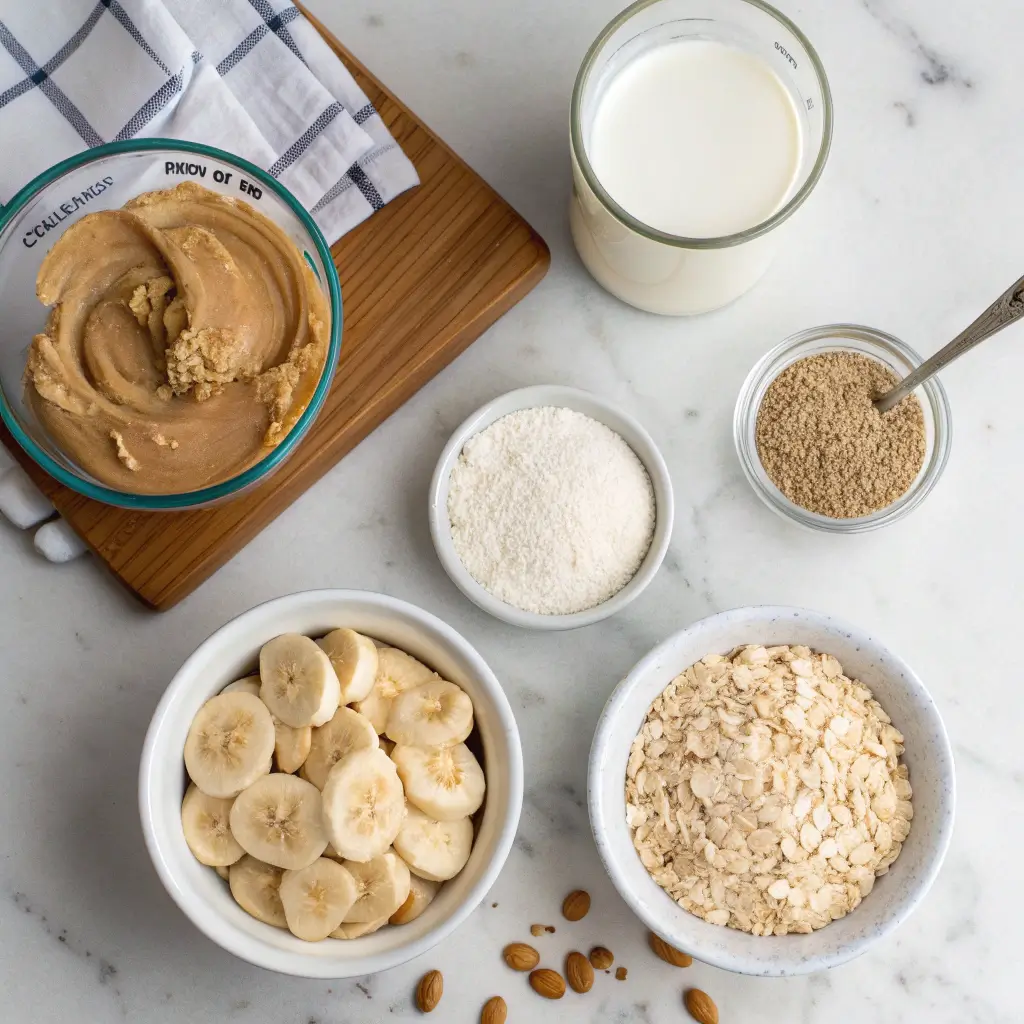 quick oats overnight oats ingredients flatlay