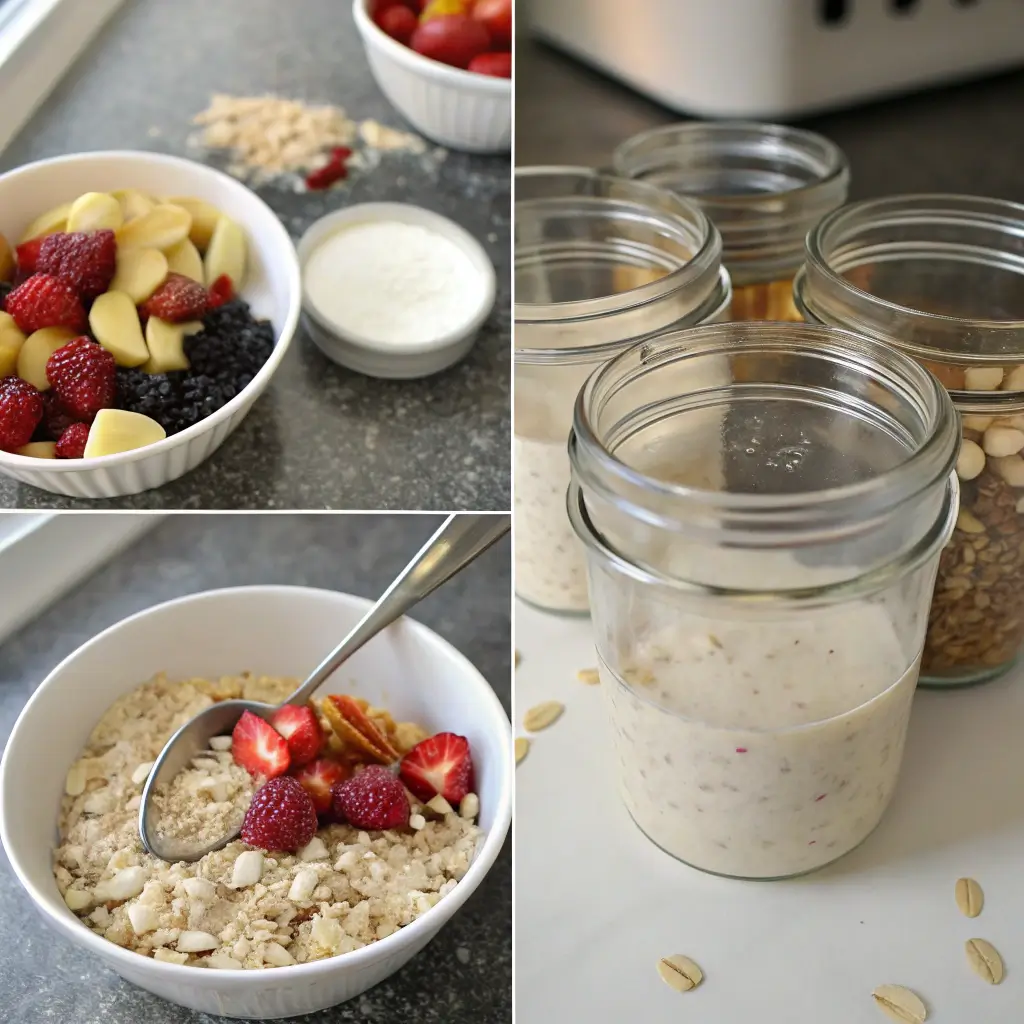 preparing magnesium overnight oats step-by-step