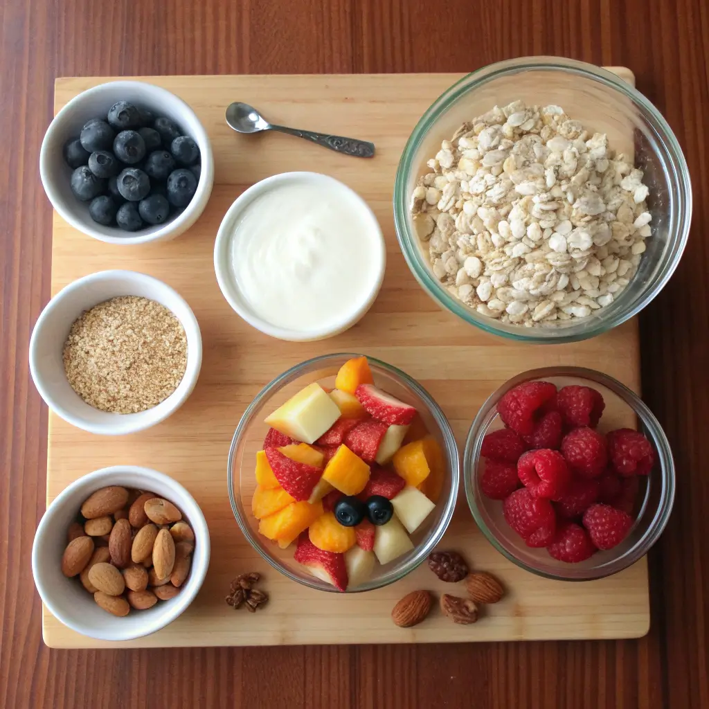 probiotic overnight oats ingredients on table