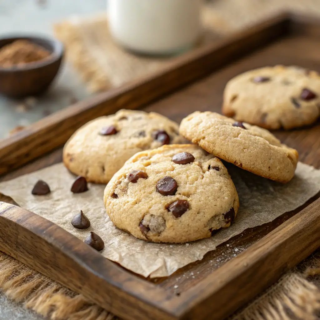 fresh homemade protein cookie with chocolate chips