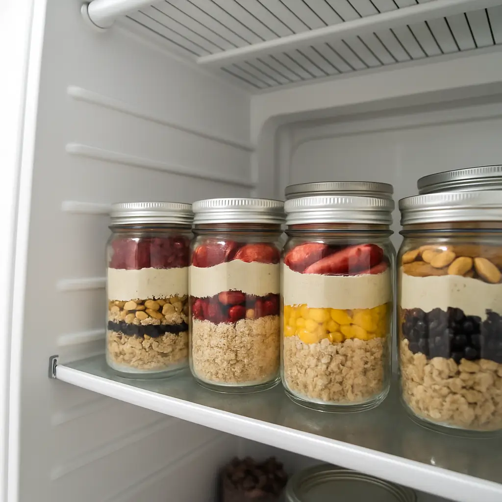 overnight oats meal prep in fridge