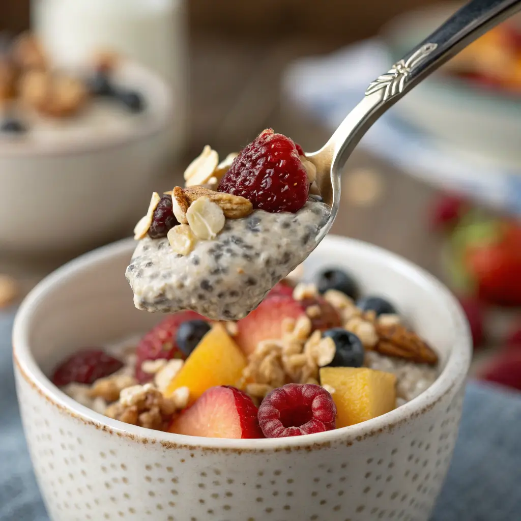 spherified chia overnight oats