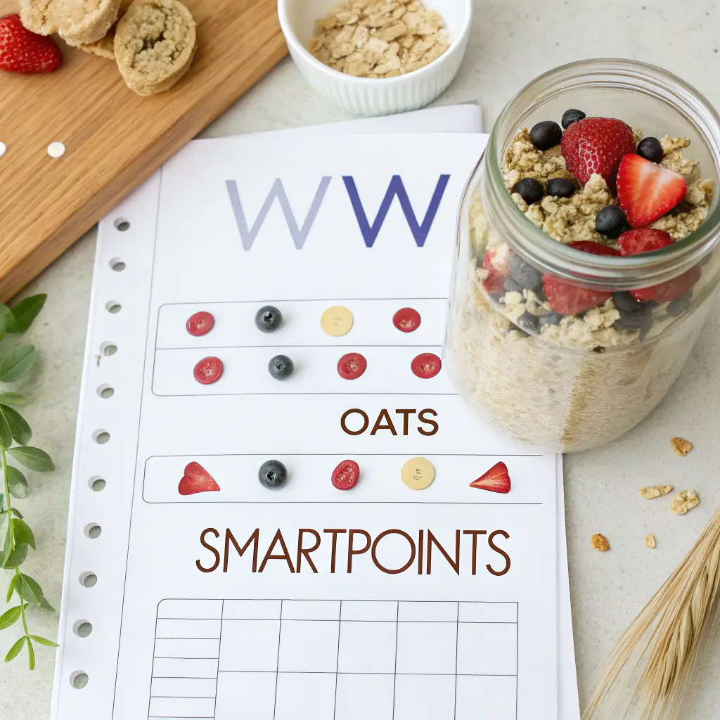 WW SmartPoints per ingredient in low calorie overnight oats