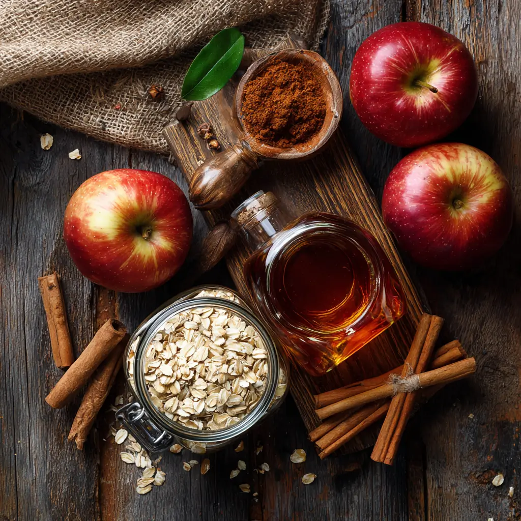 ingredients for apple cinnamon overnight oats recipe