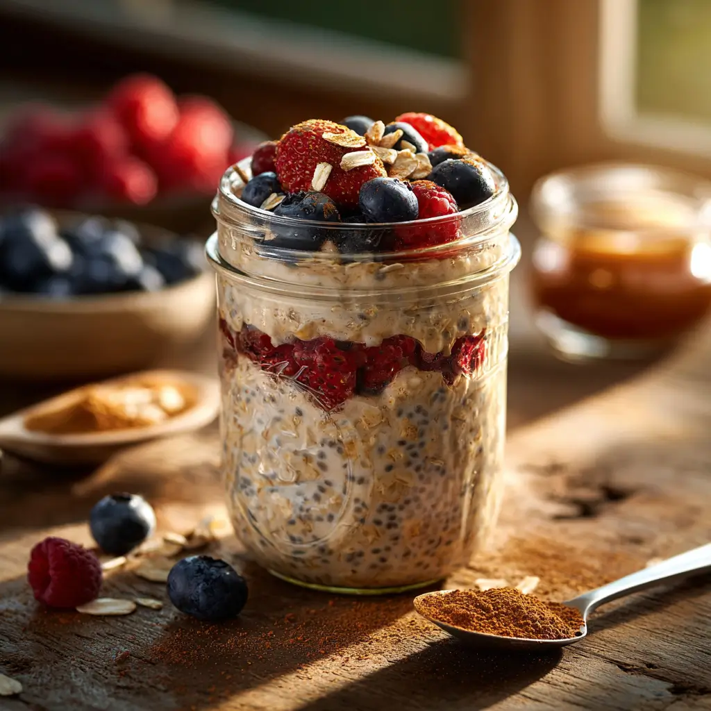 best overnight oats ingredients for weight loss with chia seeds and berries