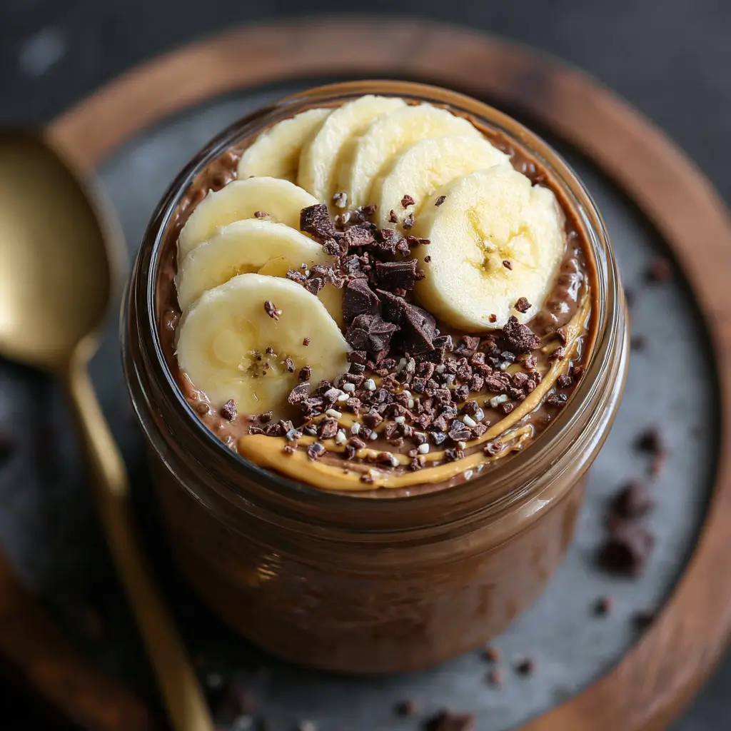 Chocolate peanut butter high protein overnight oats weight loss recipe