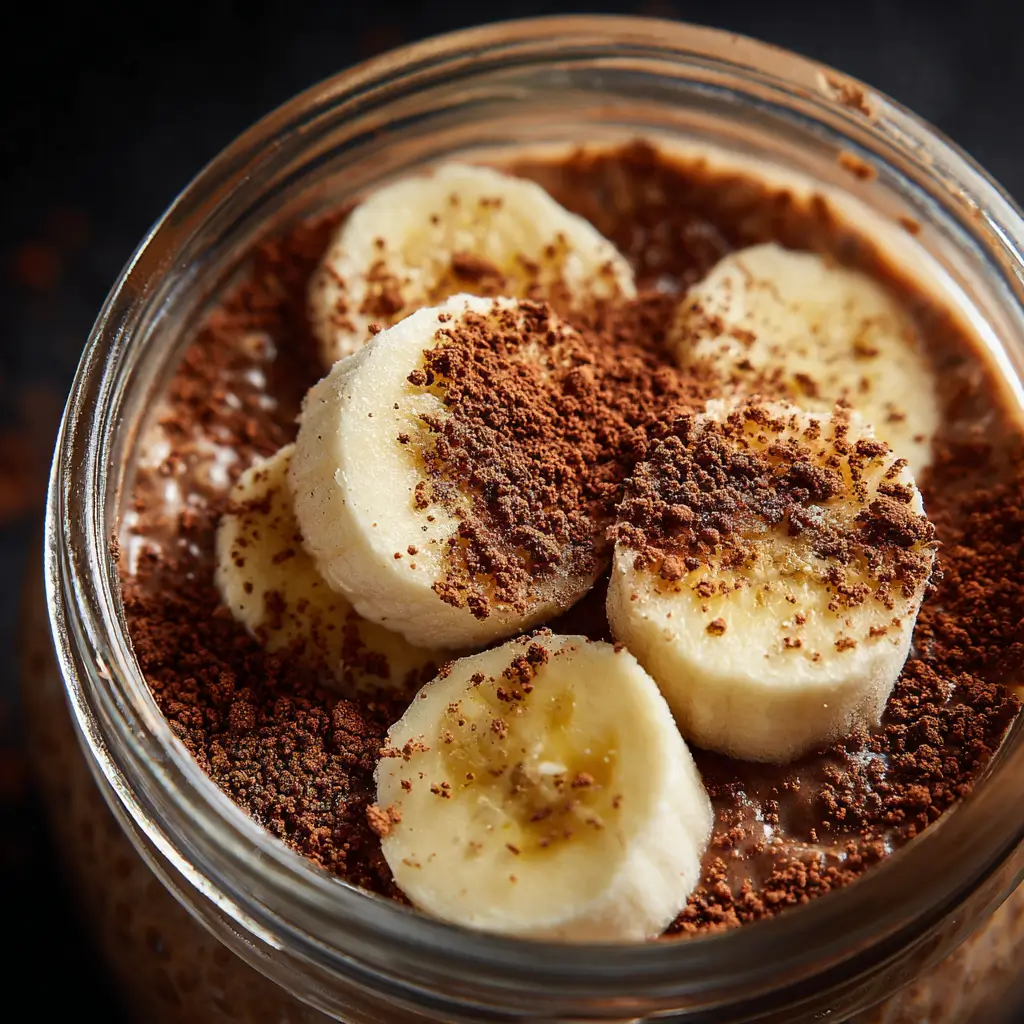 Chocolate soy free overnight oats with bananas