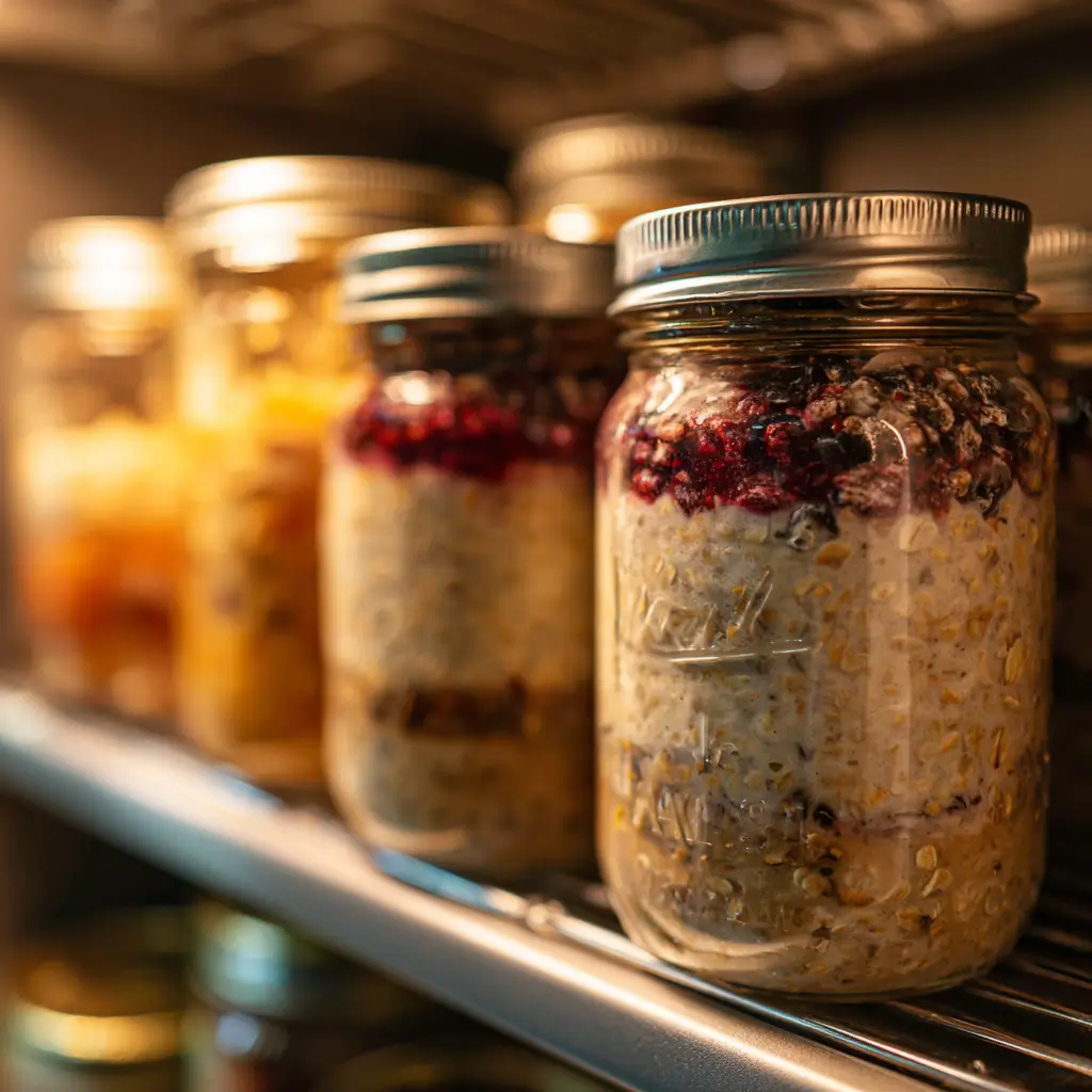 meal prep fat burning overnight oats in jars