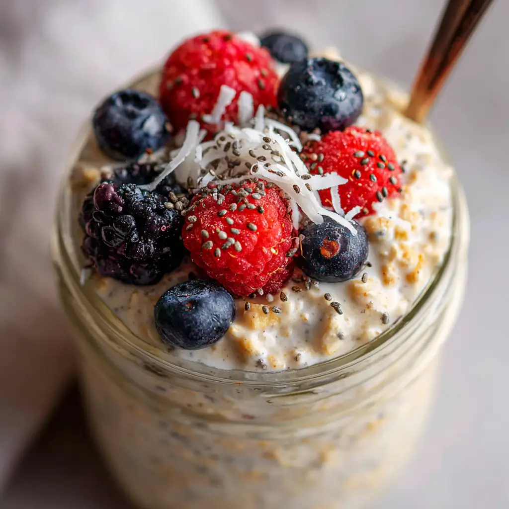 Kid-friendly no sugar overnight oats with banana and cocoa