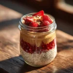 nut free overnight oats PB&J breakfast jar