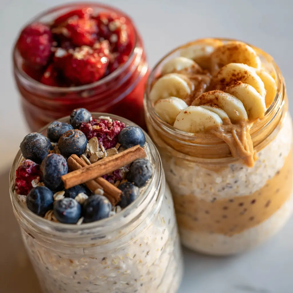 nut free overnight oats flavor variations with fruit and seeds
