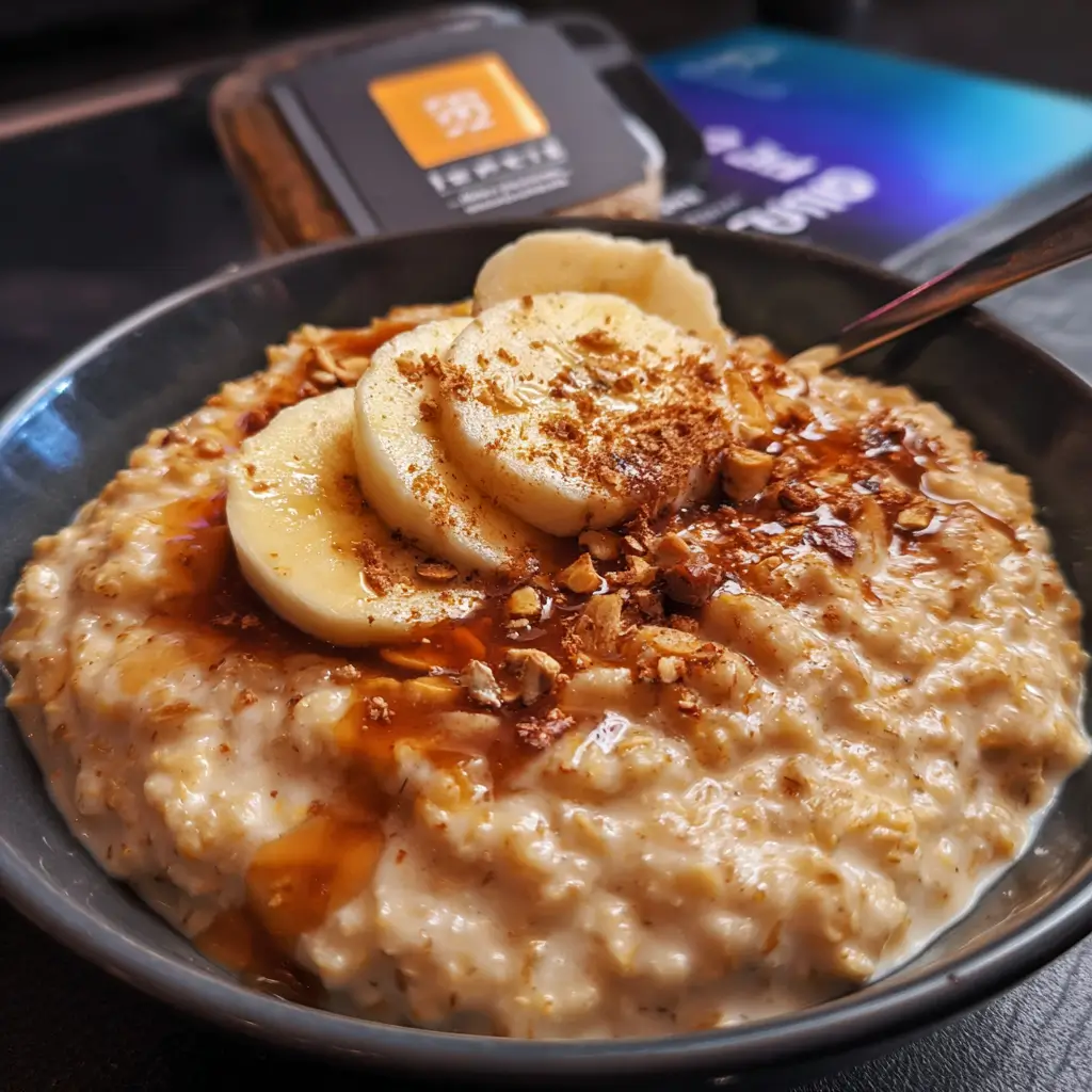 Oatmeal bodybuilding meal with protein and carbs
