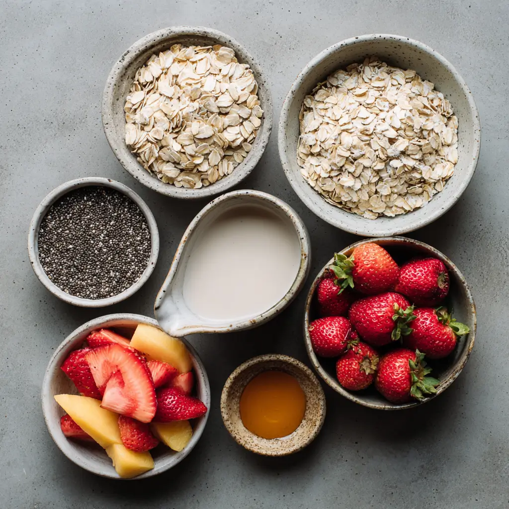 ingredients for meal prep overnight oats