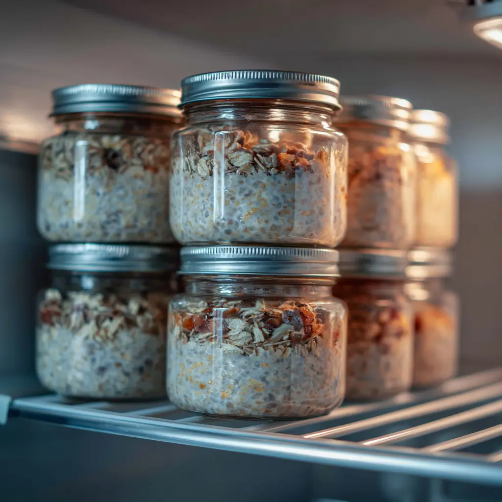 Meal prep overnight oats jars