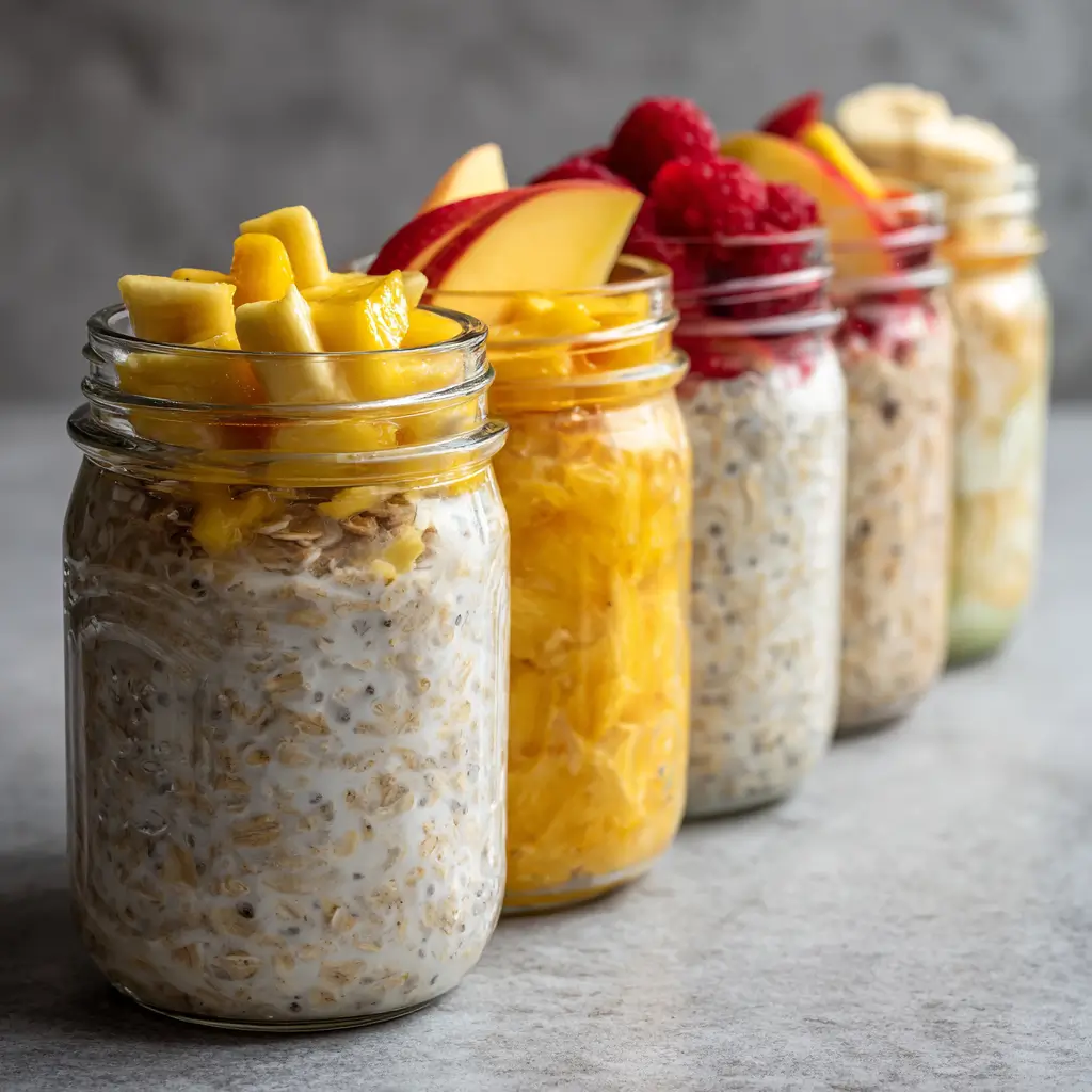 overnight oats for the week in jars