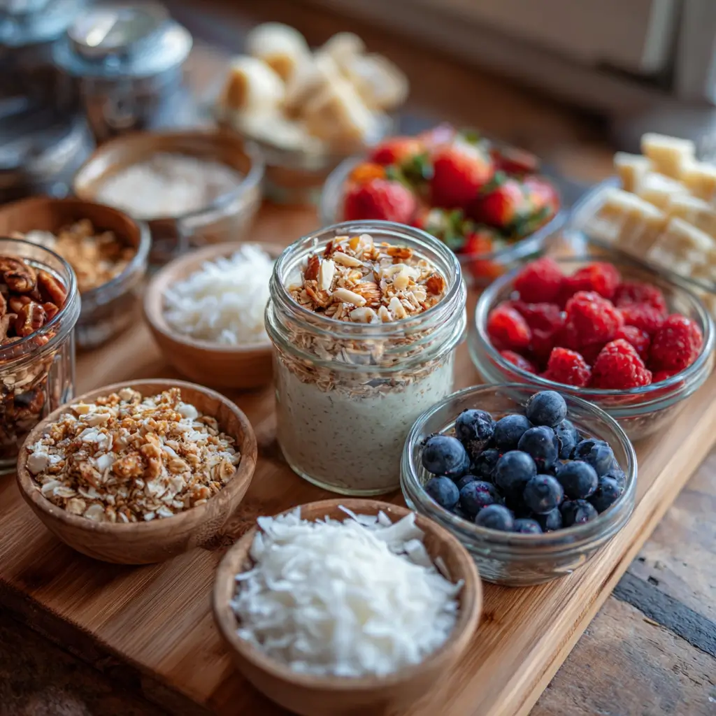 toppings bar for quick overnight oats