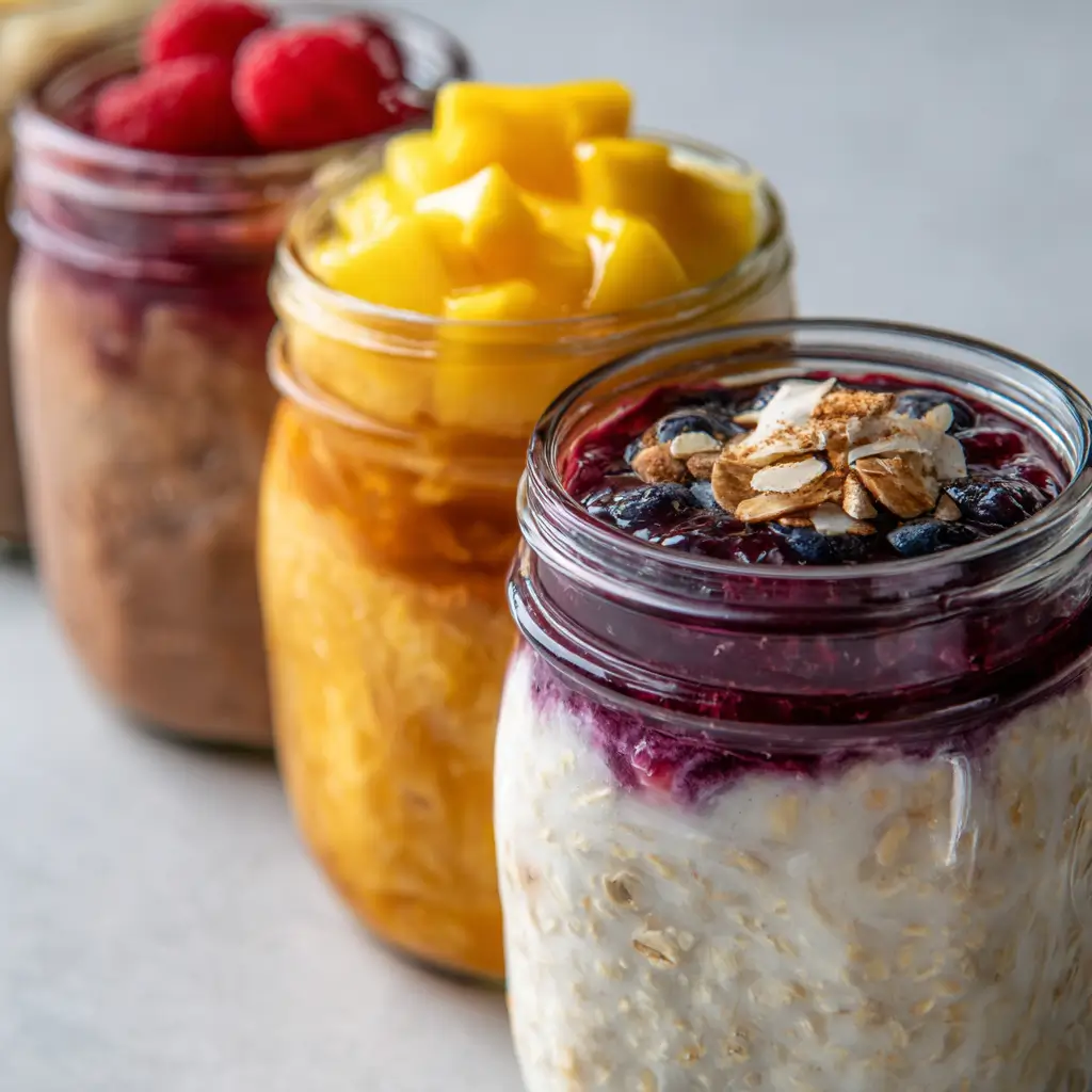 Overnight oats weight loss recipe variations in jars