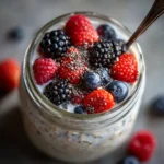 Overnight oats weight loss success stories with berries and chia