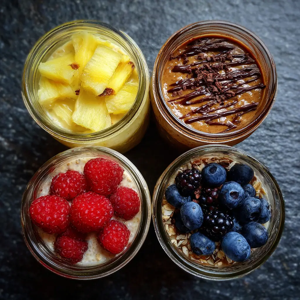 paleo overnight oats variations tropical chocolate berry