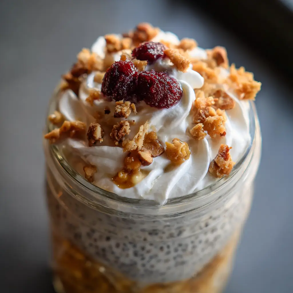 Seasonal WW overnight oats with creative toppings like chia seeds and granola
