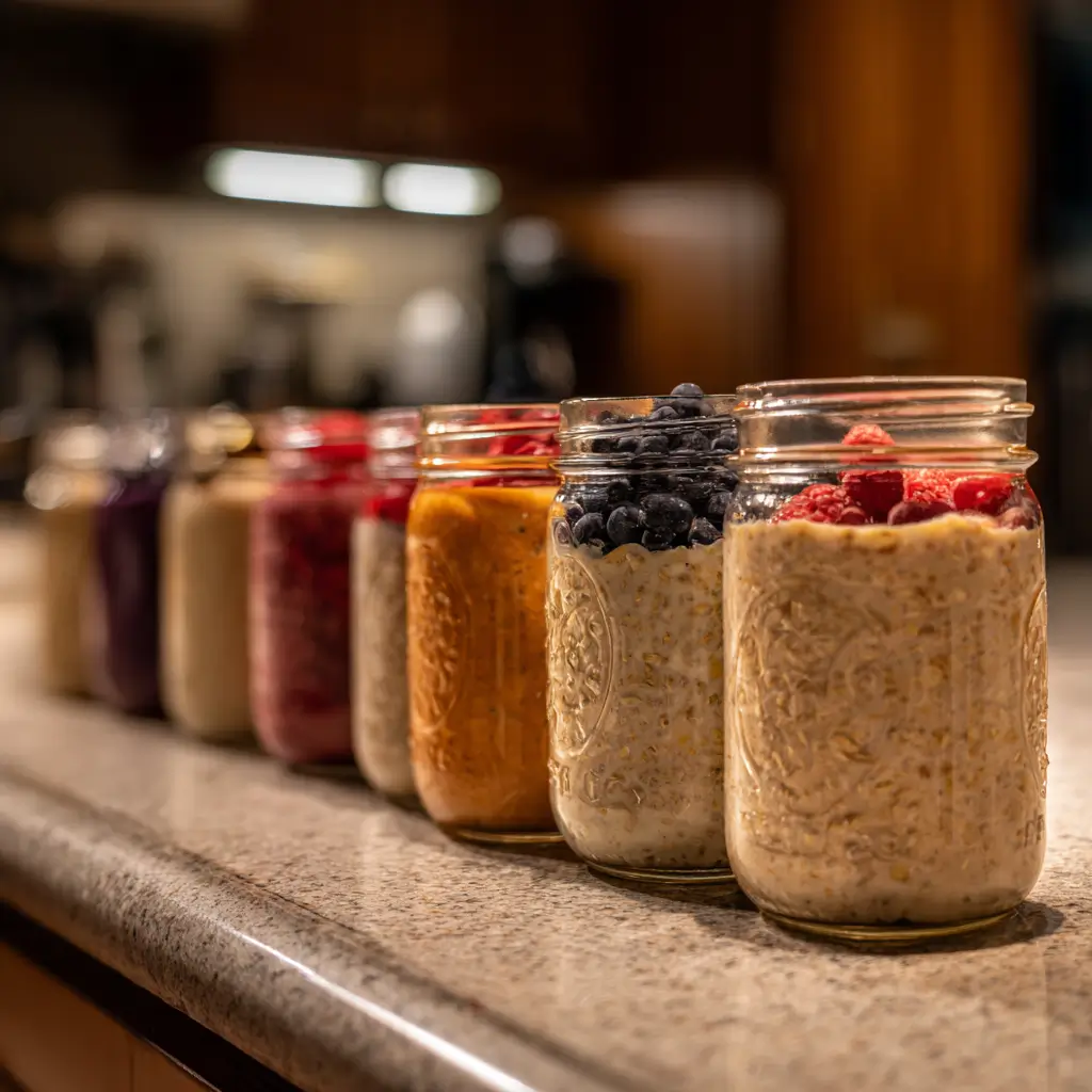weekly oats prep for slimming overnight oats