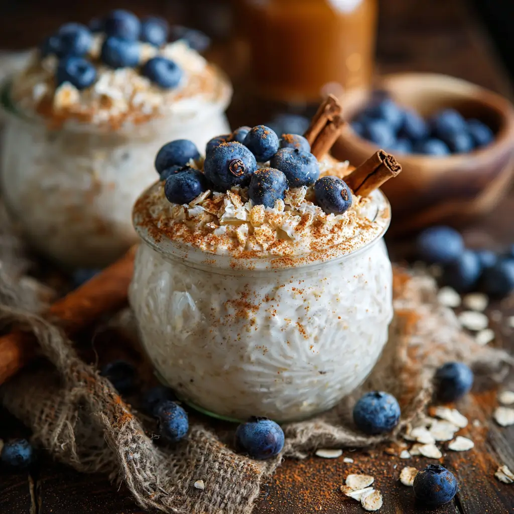 Low point overnight oats WW topped with crunchy and fruity toppings