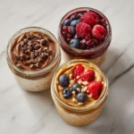 flavor variations of meal prep protein overnight oats
