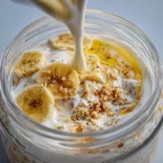 oats pre workout preparation with Greek yogurt and banana