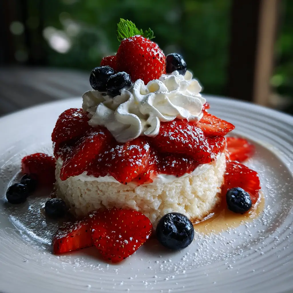 strawberry shortcake cream of rice dessert bowl