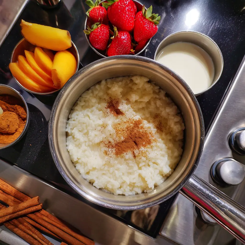 how to make sweet cream of rice with fruit recipe