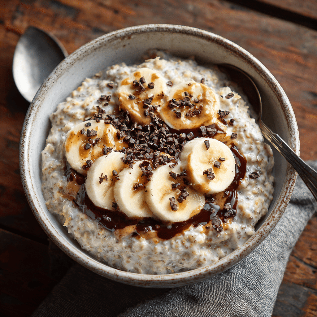 High-protein vegan meal replacement oats with chia, hemp, and almond butter