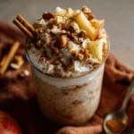 layering apple pie overnight oats in jars