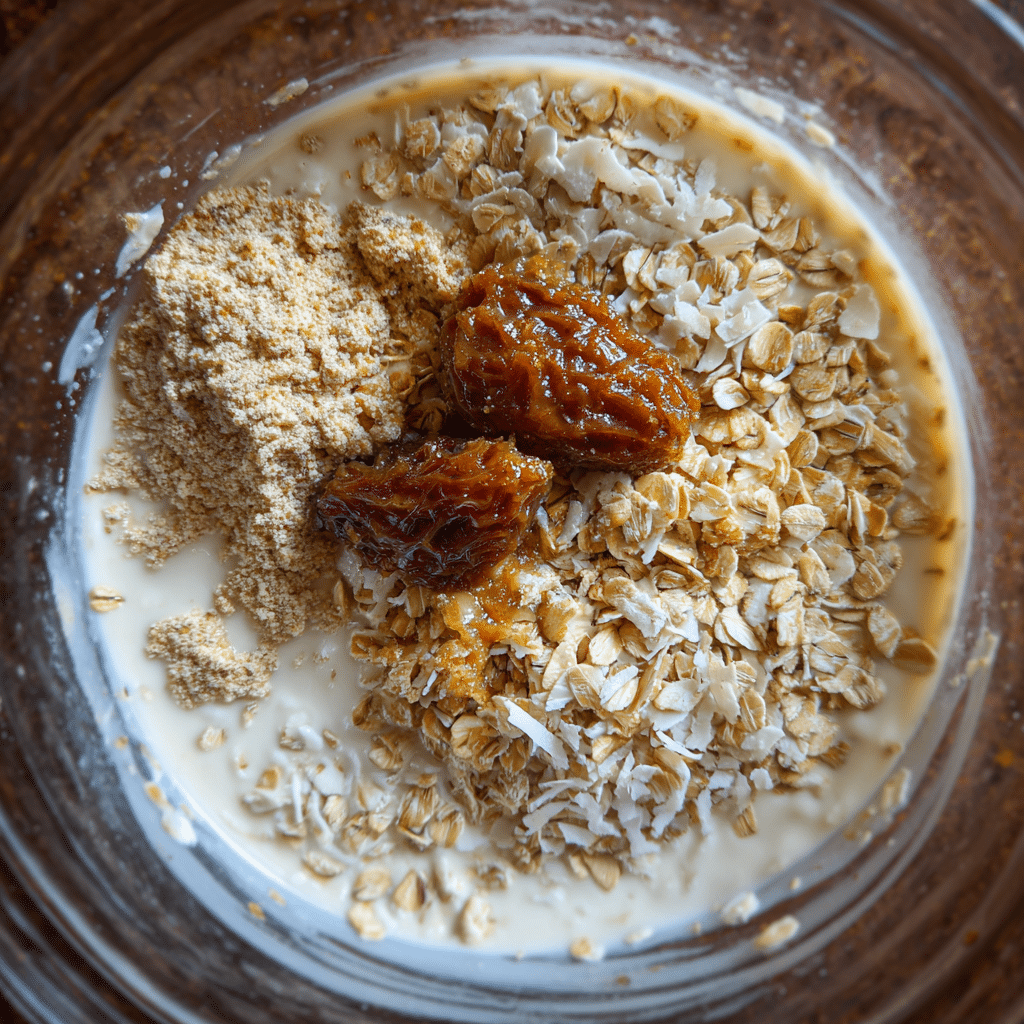 Coconut and Medjool dates health benefits for overnight oats
