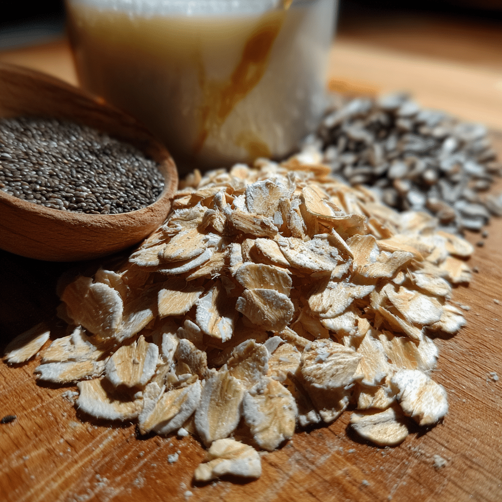 ingredients for vanilla almond oats no sugar