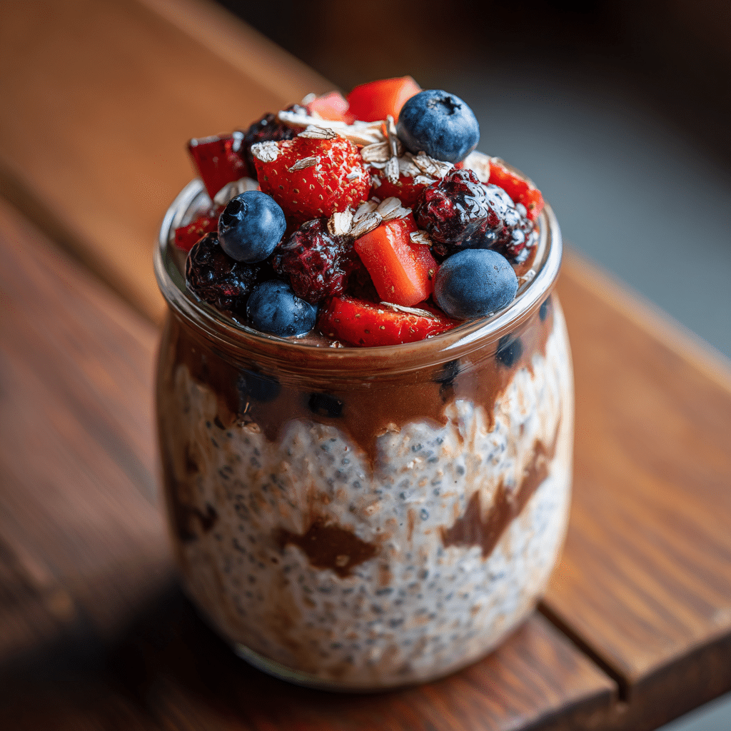 Chocolate berry allergen free overnight oats