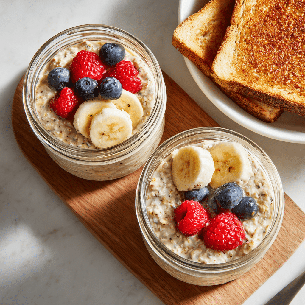 comparing fiber overnight oats to cereal breakfast