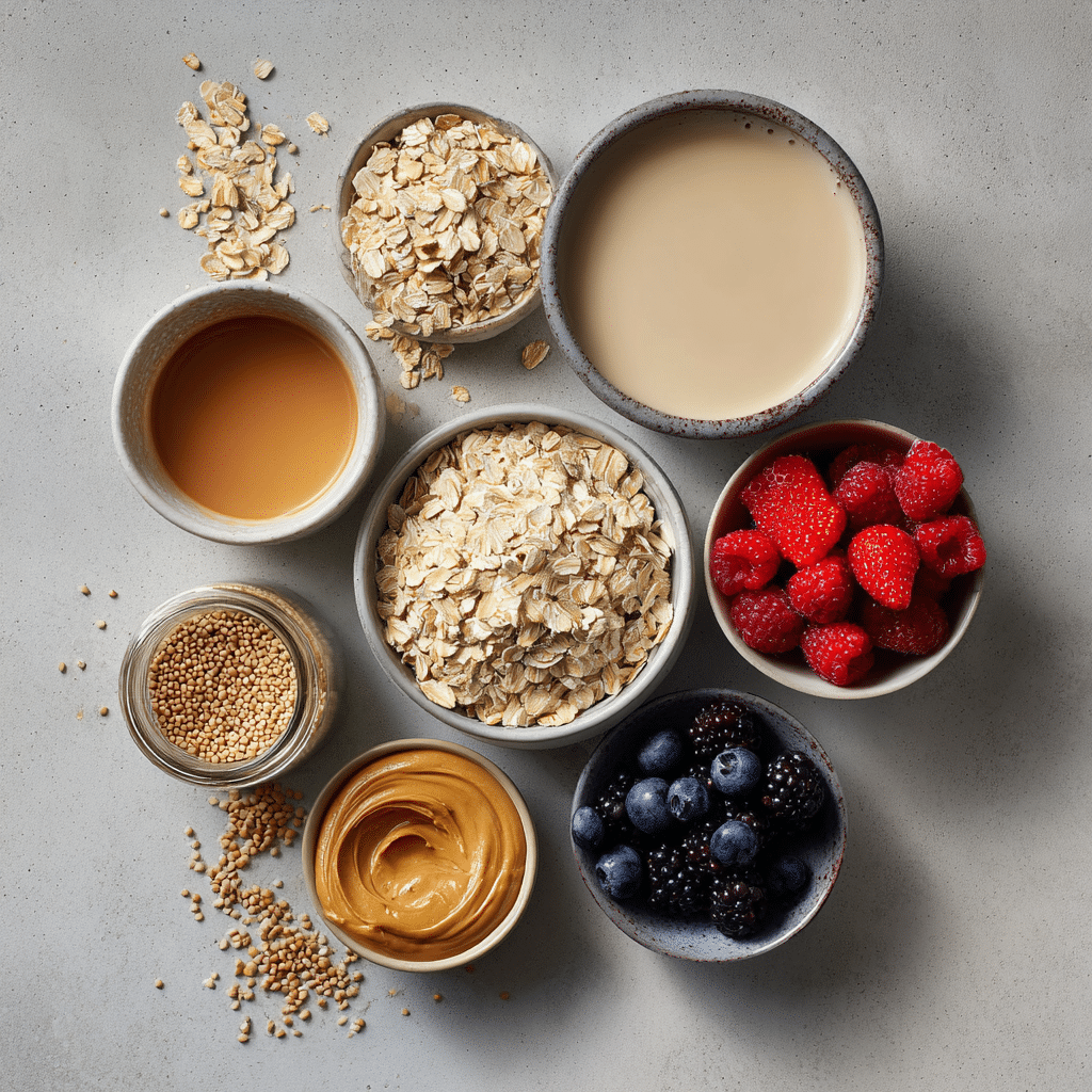 ingredients for school-safe overnight oats