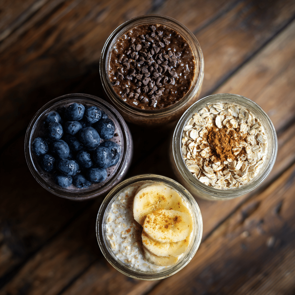 assorted flavors of zone diet oats for weekly meal plan