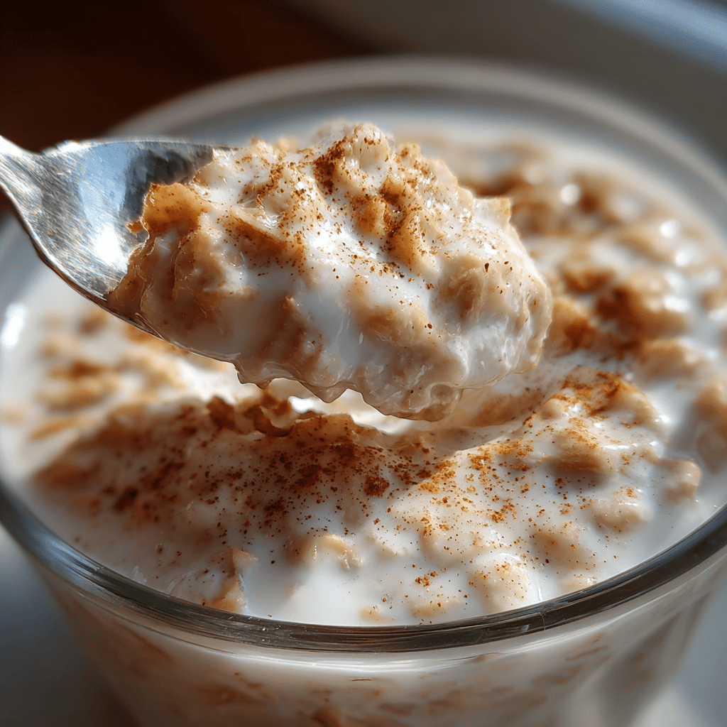 Creamy texture of apple cinnamon oats with Greek yogurt